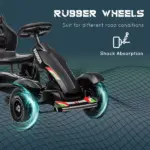 Outdoor Kids Pedal Go Kart Ride-On Toy Black with Adjustable Seat Handbrake Non-Slip Wheels for Boys Girls 5-12 - Image 6