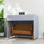 Outdoor Patio Hammock Porch Swing Cover with UV, Water, and Dust Fighting Material, 81"x49"x65", Dark Gray - Image 2
