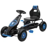 Aosom Outdoor Pedal Go Kart for Kids with Adjustable Seat, Anti-Slip Wheels, Suspension, Hand Brake, Blue - Image 11