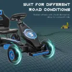 Aosom Outdoor Pedal Go Kart for Kids with Adjustable Seat, Anti-Slip Wheels, Suspension, Hand Brake, Blue - Image 6