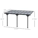 Outsunny Outdoor Pergola Patio Gazebo Awning UV Protection Adjustable Aluminum Frame 14.5x10 - Image 3