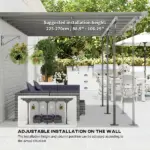 Outsunny Outdoor Pergola Patio Gazebo Awning UV Protection Adjustable Aluminum Frame 14.5x10 - Image 4