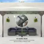 Outsunny Outdoor Pergola Patio Gazebo Awning UV Protection Adjustable Aluminum Frame 14.5x10 - Image 5