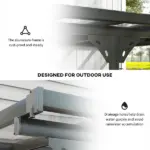 Outsunny Outdoor Pergola Patio Gazebo Awning UV Protection Adjustable Aluminum Frame 14.5x10 - Image 6