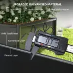 Outsunny Outdoor Planter Box Galvanized Raised Garden Bed with Trellis for Climbing Vines, 35.4" x 15.7" x 47.2", Black - Image 6