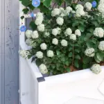 Outdoor Planter Box Galvanized Raised Garden Bed with Trellis for Climbing Vines, 35.4" x 15.7" x 47.2", White - Image 9