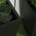 Outsunny Outdoor Planter Set 2-Pack MgO Flower Pots Black with Drainage Entryway Patio Yard Garden - Image 7