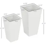 Outdoor Planter Set 2-Pack MgO Flower Pots White Drainage for Garden Patio Yard Elegance - Image 3