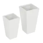 Outdoor Planter Set 2-Pack MgO Flower Pots White Drainage for Garden Patio Yard Elegance - Image 9