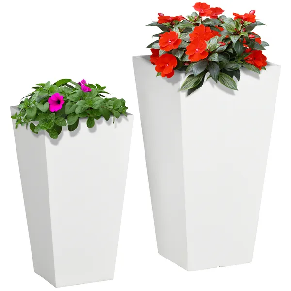 outdoor-planter-set-2-pack-mgo-flower-pots-white-drainage-for-garden-patio-yard-elegance.webp Outdoor Planter Set 2-Pack MgO Flower Pots White Drainage for Garden Patio Yard Elegance - Image 1