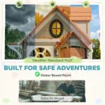 Outdoor Playhouse, Wooden Kids Playhouse with Dog Door, Cookware, Blackboard, Clock, Tic-Tac-Toe Roller for Backyard - Image 4