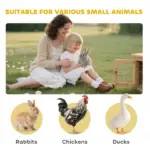 PawHut Outdoor Rabbit House 83" 2 Story Deluxe XL Wooden Rabbit Hutch Big Bunny Cage with Ladder and Run, Gray - Image 9