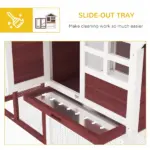 Outdoor Rabbit Hutch 48 Inch Bunny Cage with Waterproof Roof Run Removable Tray Ramp Brown - Image 6