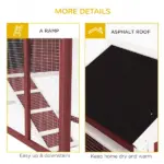 Outdoor Rabbit Hutch 48 Inch Bunny Cage with Waterproof Roof Run Removable Tray Ramp Brown - Image 7