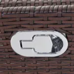 Outdoor Rattan Chair Patio Recliner with with Soft Cushion, Adjustable Footrest, Blue - Image 14