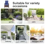 Outdoor Rattan Chair Patio Recliner with with Soft Cushion, Adjustable Footrest, Blue - Image 9