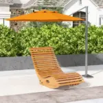 Outsunny Outdoor Rocking Chair with Slatted Seat Wooden 51.25" x 23.5" x 23.5" Teak for Relaxing Outdoors - Image 2