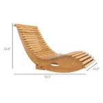 Outsunny Outdoor Rocking Chair with Slatted Seat Wooden 51.25" x 23.5" x 23.5" Teak for Relaxing Outdoors - Image 3