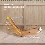 Outsunny Outdoor Rocking Chair with Slatted Seat Wooden 51.25" x 23.5" x 23.5" Teak for Relaxing Outdoors - Image 4