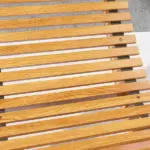 Outsunny Outdoor Rocking Chair with Slatted Seat Wooden 51.25" x 23.5" x 23.5" Teak for Relaxing Outdoors - Image 9