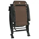 Outdoor Rocking Chairs, Foldable Reclining Zero Gravity Lounge Rocker with Pillow, Cup and Phone Holder, Combo Design with Folding Legs, Brown - Image 11