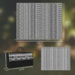 Outsunny Outdoor Rug Carpet with USB Lights Reversible Patio Rug with Carry Bag for Camping 10 ft x 8 ft - Image 3