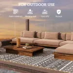 Outsunny Outdoor Rug Carpet with USB Lights Reversible Patio Rug with Carry Bag for Camping 10 ft x 8 ft - Image 6