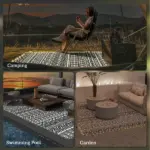 Outsunny Outdoor Rug Carpet with USB Lights Reversible Patio Rug with Carry Bag for Camping 10 ft x 8 ft - Image 8