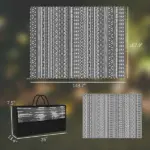 Outsunny Outdoor Rug Carpet with USB Lights Reversible Patio Rug with Carry Bag for Camping 12' x 9' - Image 3