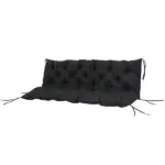 Outsunny Outdoor Seat Pads 3 Seater Bench Swing Chair Replacement Cushions Backrest Black - Image 11