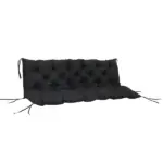 Outsunny Outdoor Seat Pads 3 Seater Bench Swing Chair Replacement Cushions Backrest Black