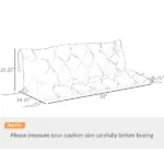 Outsunny Outdoor Seat Pads 3 Seater Bench Swing Chair Replacement Cushions Backrest Black - Image 3