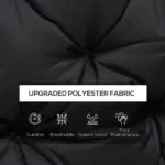 Outsunny Outdoor Seat Pads 3 Seater Bench Swing Chair Replacement Cushions Backrest Black - Image 4