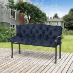 Outsunny Outdoor Seat Pads 3 Seater Bench Swing Chair Replacement Cushions Backrest Dark Blue - Image 2