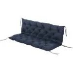 Outsunny Outdoor Seat Pads 3 Seater Bench Swing Chair Replacement Cushions Backrest Dark Blue - Image 11
