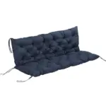 Outsunny Outdoor Seat Pads 3 Seater Bench Swing Chair Replacement Cushions Backrest Dark Blue