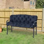 Outsunny Outdoor Seat Pads 3 Seater Bench Swing Chair Replacement Cushions Backrest Dark Blue - Image 10
