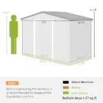 Outdoor Shed 7 x 4 Brown Garden Storage Organizer with Vents Sliding Doors for Patio Lawn - Image 3