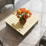 Outsunny Outdoor Side Table with PE Rattan, Patio End Table with Natural Fir Wood Top, Weather Resistant Accent Table for Patio Pool Porch, Gray - Image 7