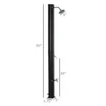 Outdoor Solar Heated Shower 9.2 Gallon with Rotating Head Black for Pool Patio - Image 3