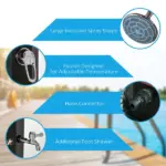 Outdoor Solar Heated Shower 9.2 Gallon with Rotating Head Black for Pool Patio - Image 5