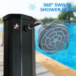 Outdoor Solar Heated Shower 9.2 Gallon with Rotating Head Black for Pool Patio - Image 6
