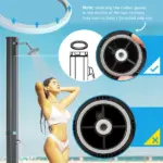 Outdoor Solar Heated Shower 9.2 Gallon with Rotating Head Black for Pool Patio - Image 8