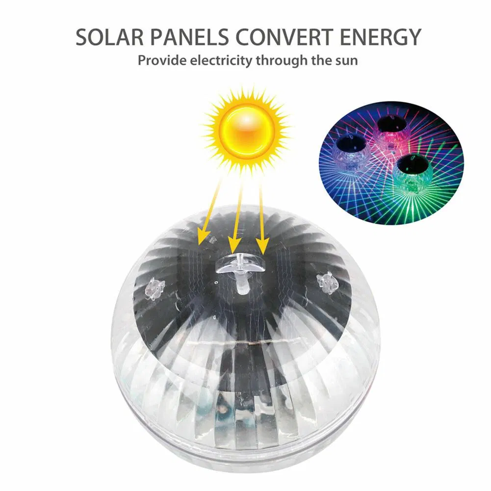 Solar Floating RGB LED Pond Pool Light with Color Changing Rotation