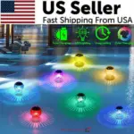 Solar Floating RGB LED Pond Pool Light with Color Changing Rotation