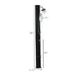 Outsunny 9.2 Gallon Outdoor Solar Shower with Rainfall and Handheld Spray Black - Image 3