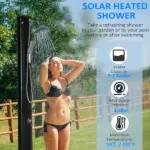 Outsunny 9.2 Gallon Outdoor Solar Shower with Rainfall and Handheld Spray Black - Image 4