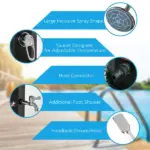 Outsunny 9.2 Gallon Outdoor Solar Shower with Rainfall and Handheld Spray Black - Image 5