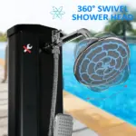 Outsunny 9.2 Gallon Outdoor Solar Shower with Rainfall and Handheld Spray Black - Image 6