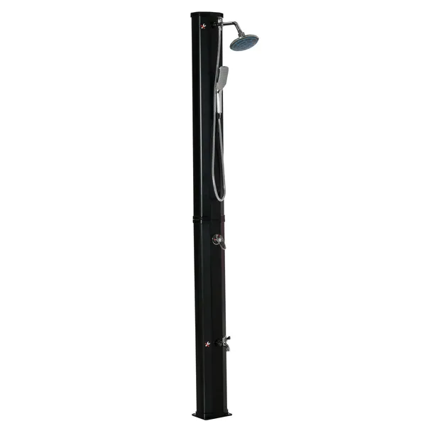 outdoor-solar-shower-92-gallon-rainfall-handheld-spray-temperature-control-brown.webp Outsunny 9.2 Gallon Outdoor Solar Shower with Rainfall and Handheld Spray Black - Image 1
